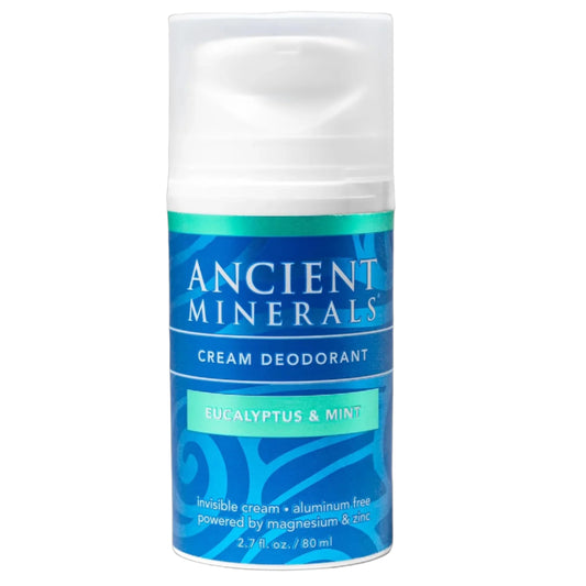 Ancient Minerals Eucalyptus and Mint Cream Deodorant - Natural, Non-Toxic, Aluminum-Free (2.7 Fl Oz)