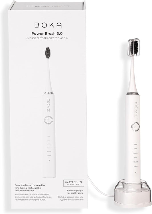 3.0 Sonic Electric Toothbrush for Adults with Two Brush Heads - Rechargeable with Charcoal-Activated Bristles for Deep Cleaning - Dentist Recommended Oral Care Solution with Micro USB Charging Base